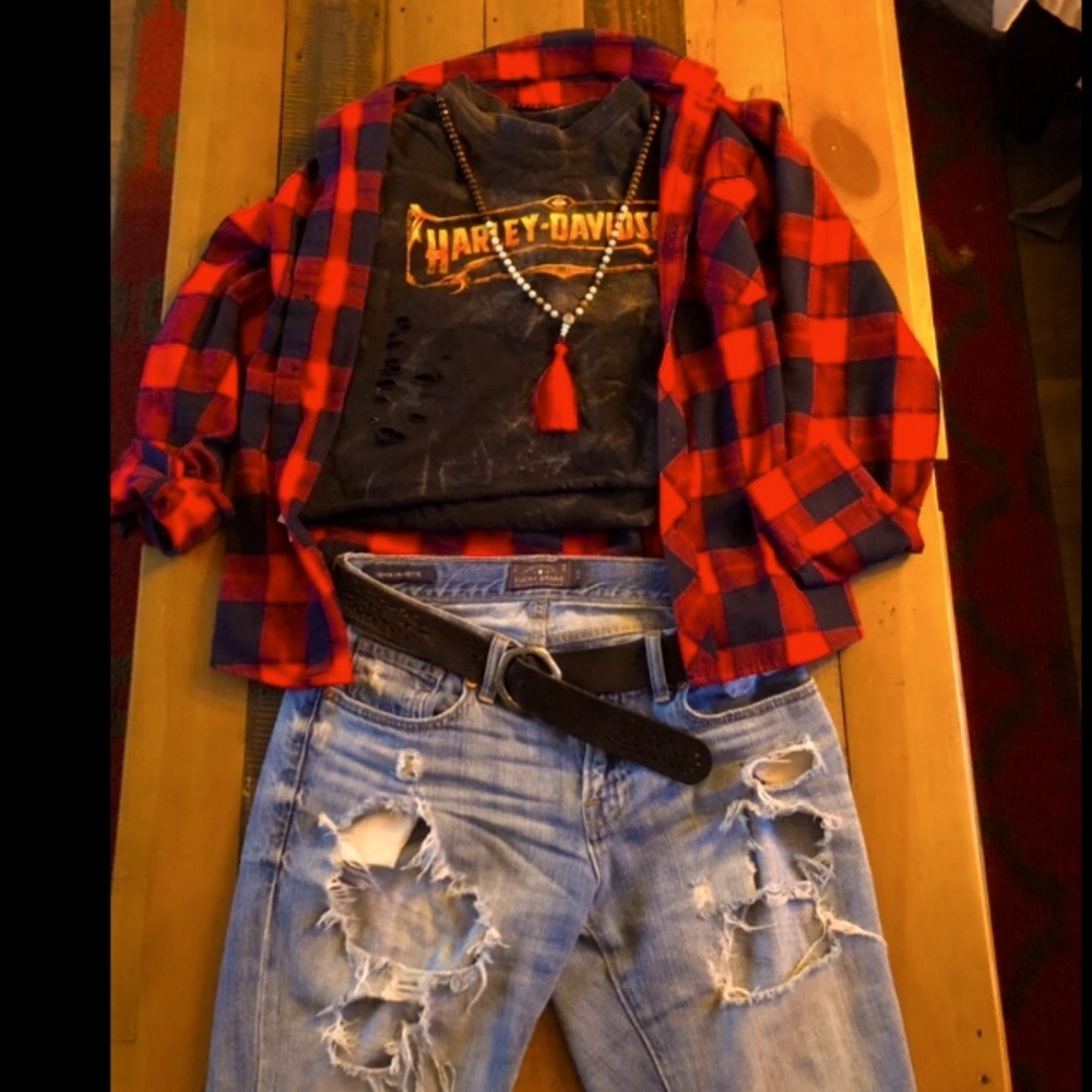 Distressed Harley Davidson Shirt